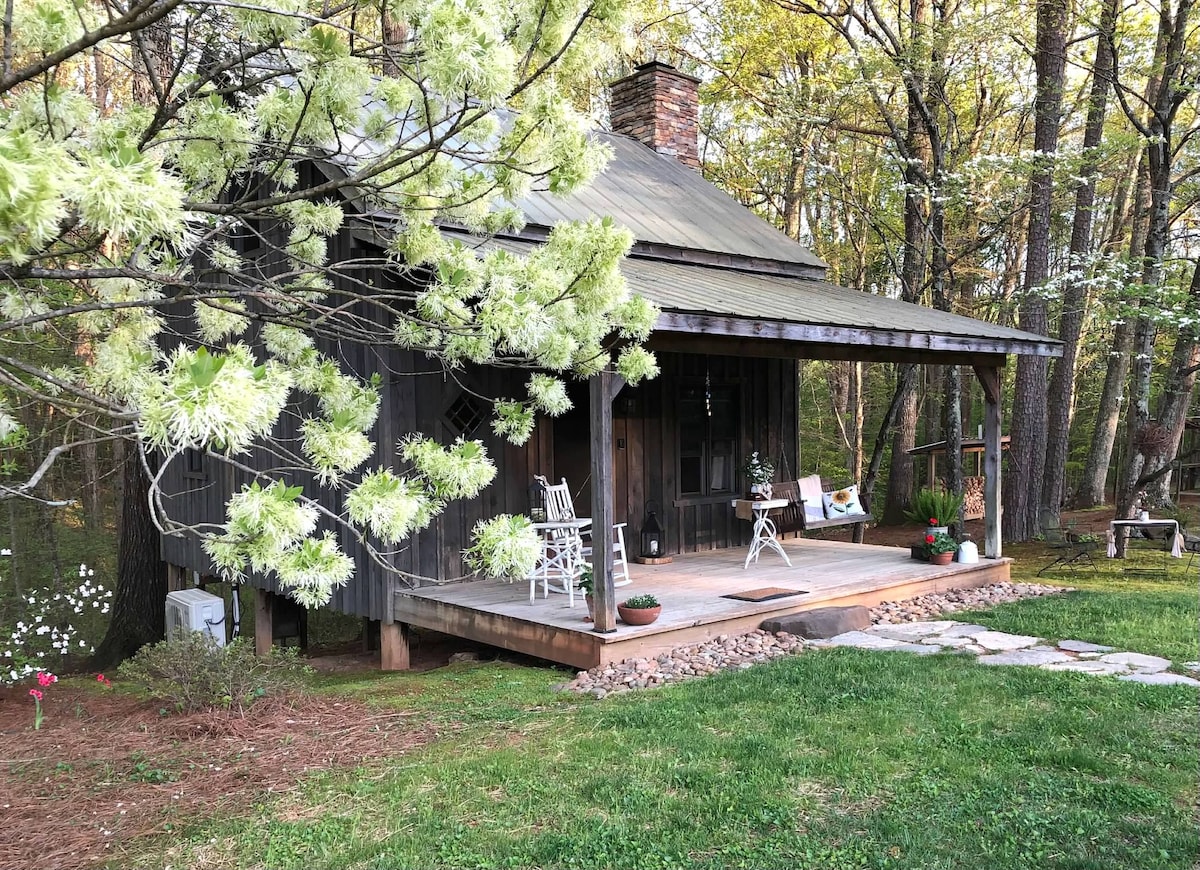 Quaint cabin in rural area on 35 acre farm