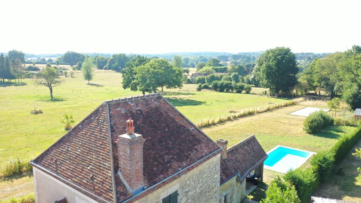 Maison de campagne familiale avec piscine