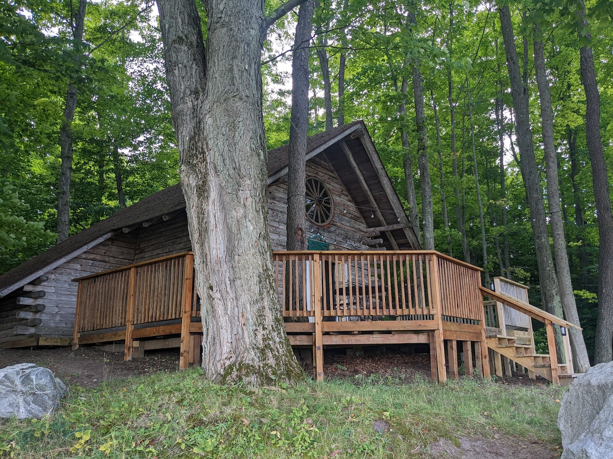 Rustic Retreat Log Cabin Nestled Among 65 Acres