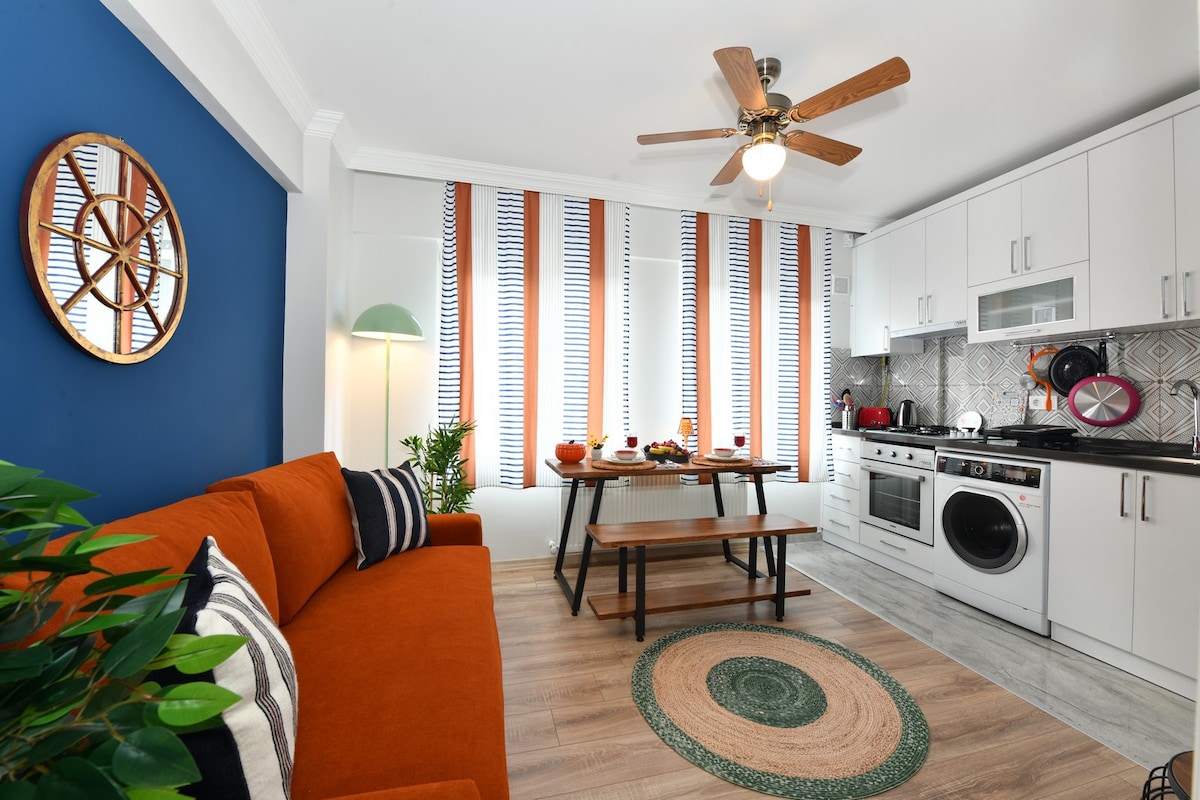 现代化设计的公寓，位于卡德柯伊（ Kadıköy ）和空调的心脏地带