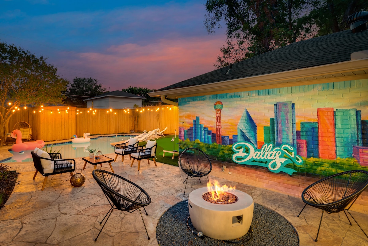 Dallas Oasis! Pool! BBQ! Firepit! Minigolf!