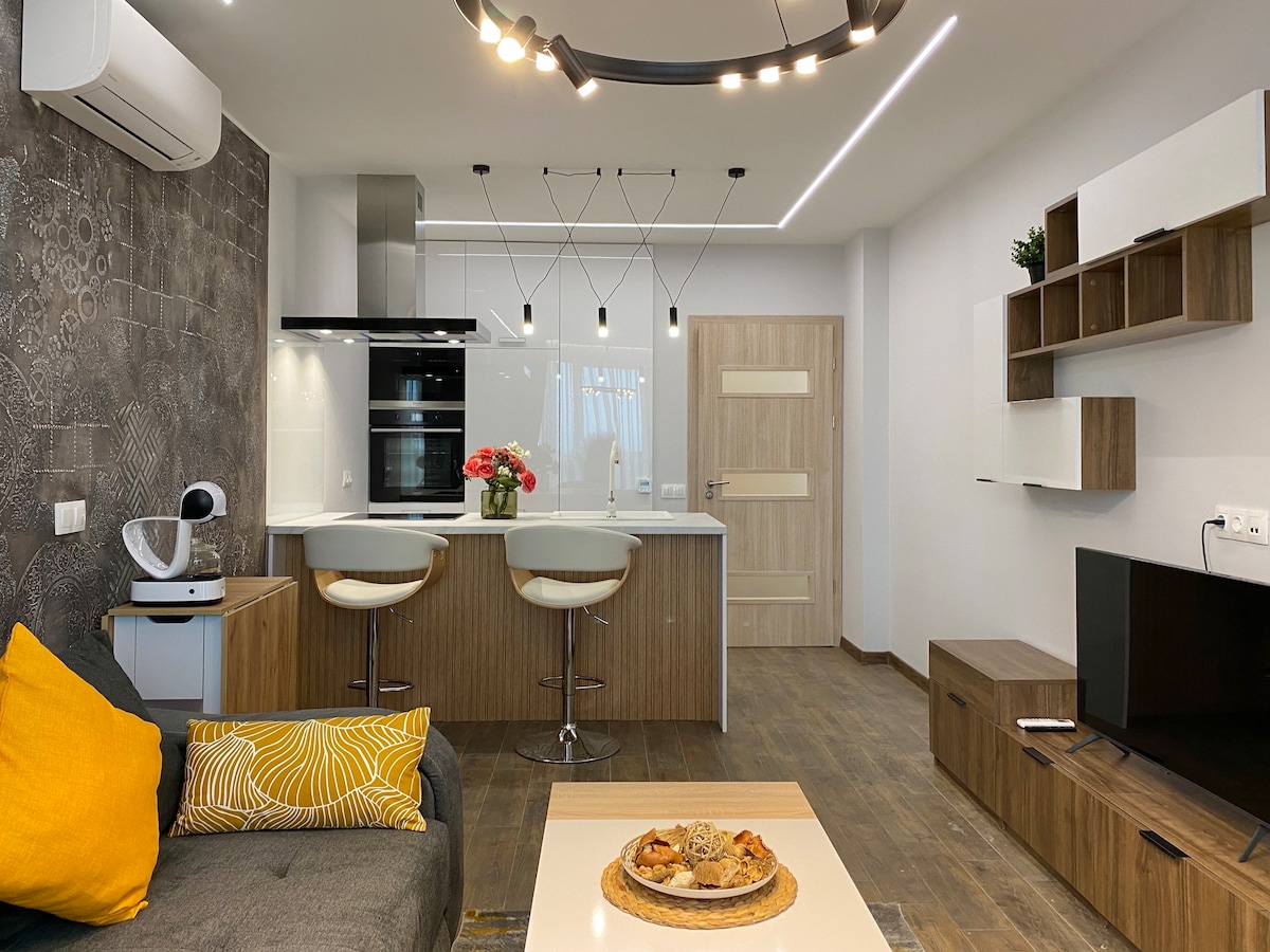 索非亚的现代单床公寓，可容纳4位房客