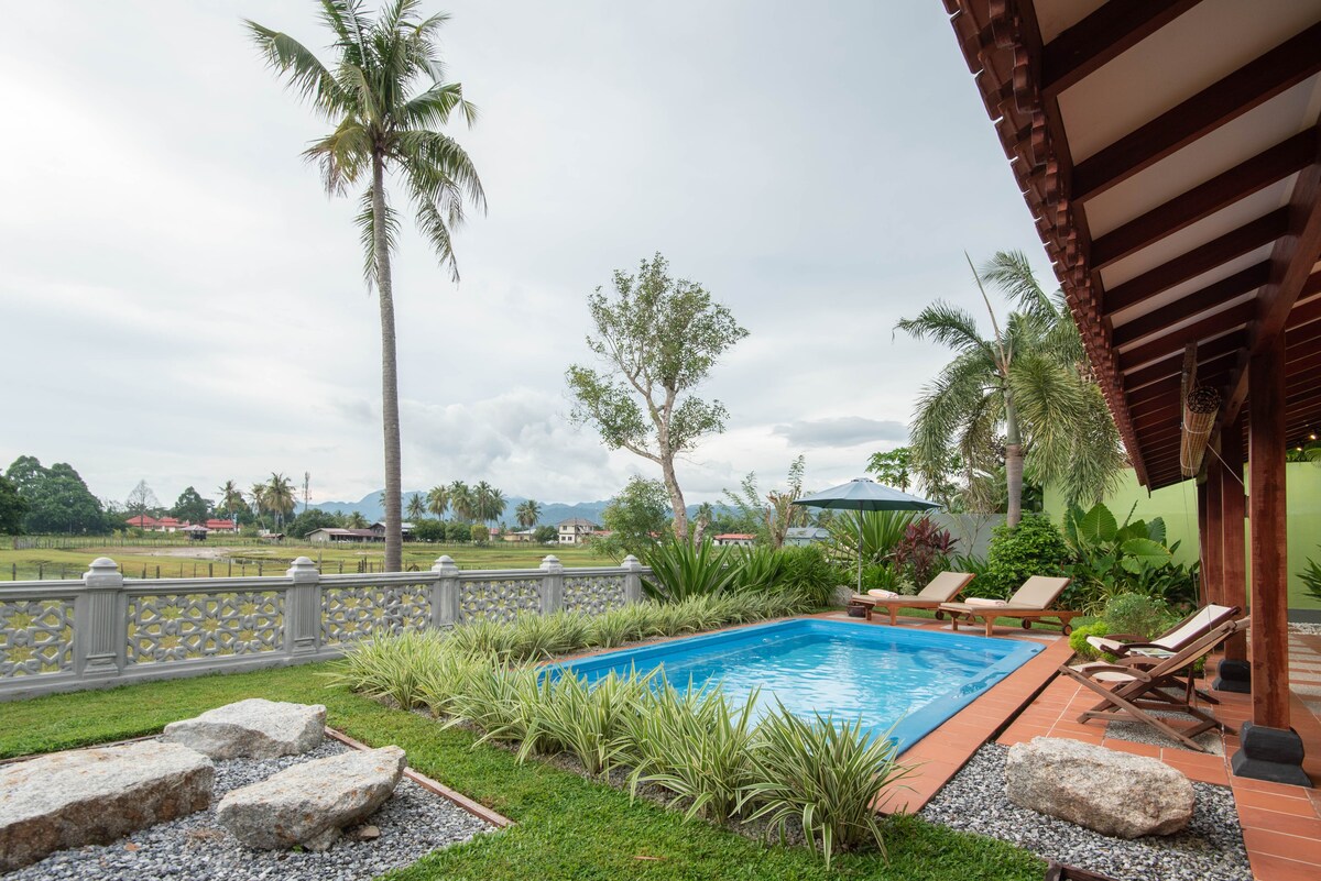 8 Guest Villa 3BR, Private Pool, Paddy Scenery