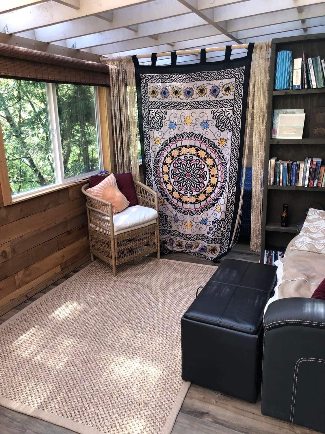 Cabin with view of elk and coastal hills