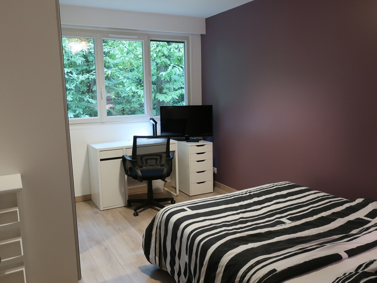 Chambre avec salle d'eau semi-privative