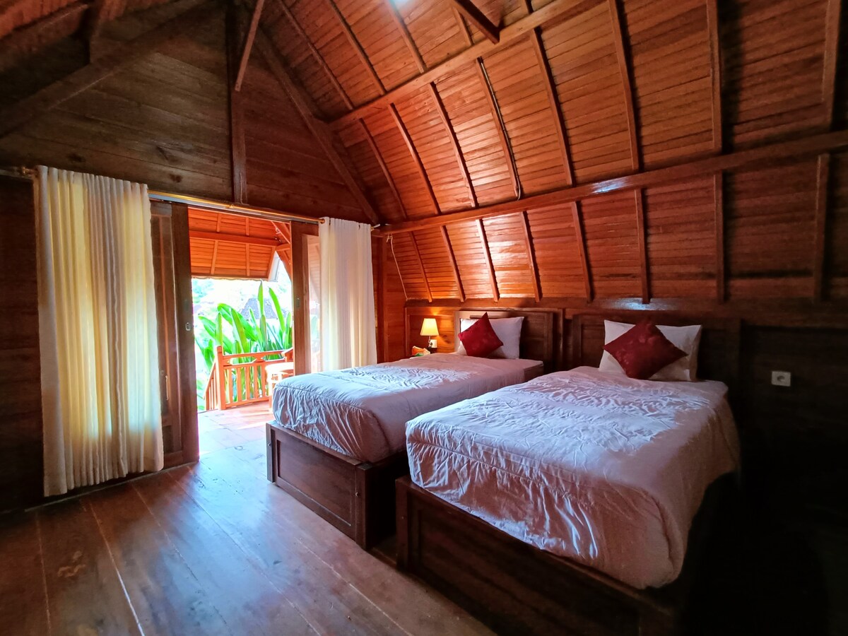 Dekara小屋-带空调和无线网络的双床卧室