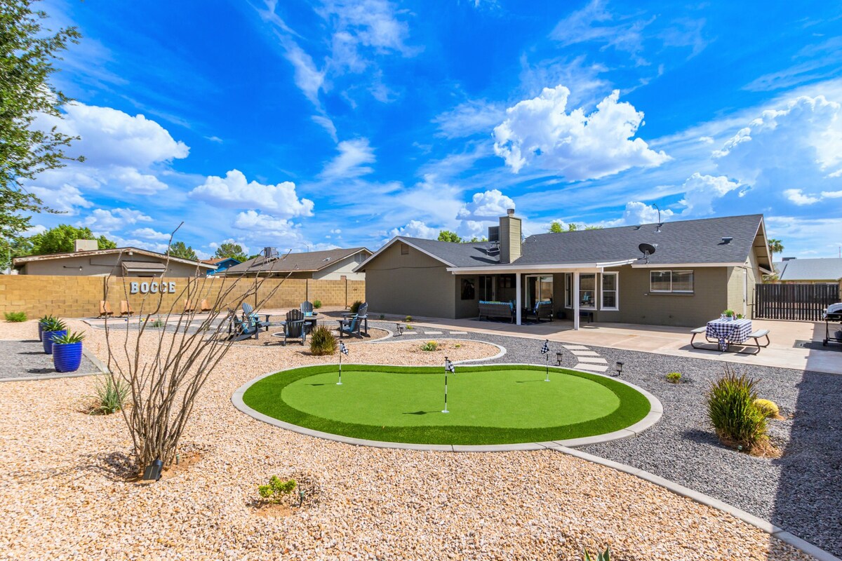 亚利桑那州冬季游客豪华房源，带高尔夫球场Green Bocce