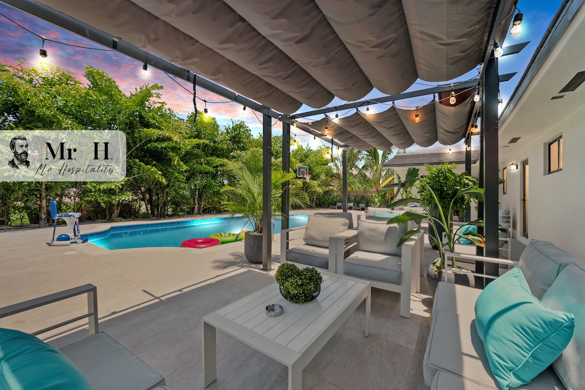 Miami House with Heated Pool+4 Bedroom