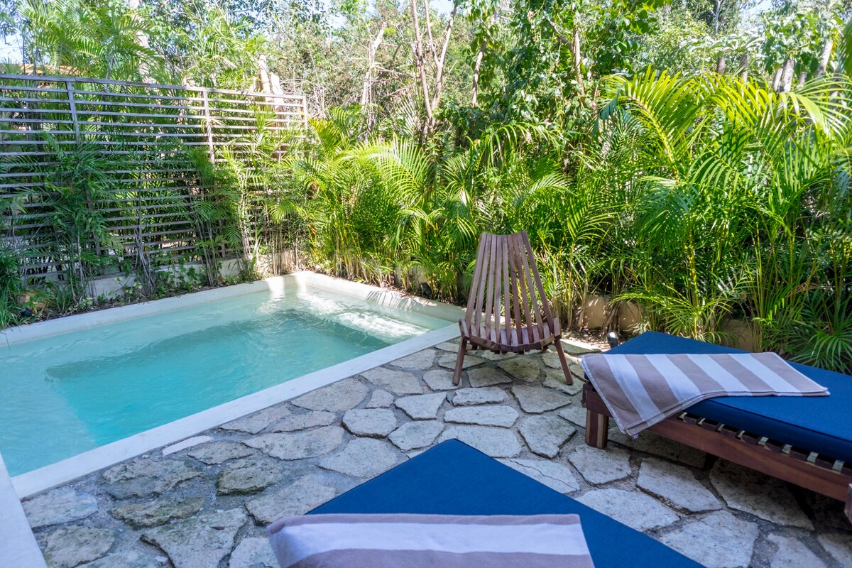精致的图卢姆丛林公寓，带私人游泳池！