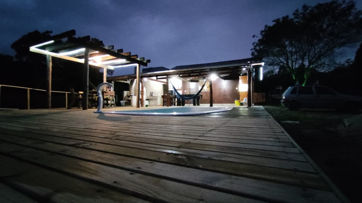 sitio para descanso em familia com piscina