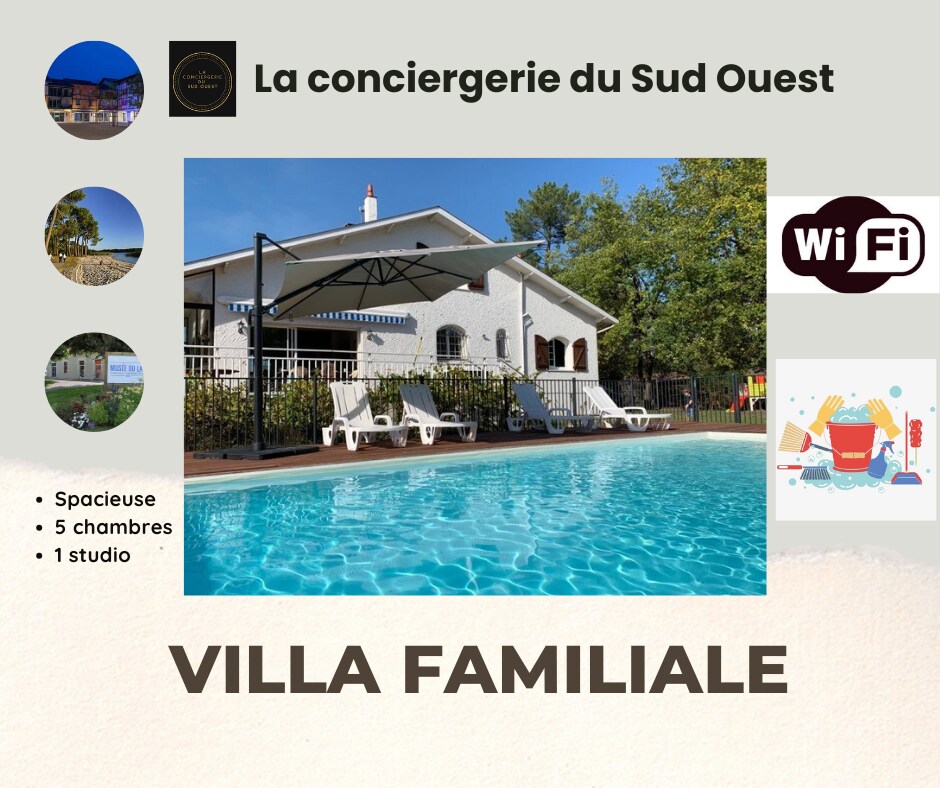 Magnifique villa familiale  piscine - 14 personnes