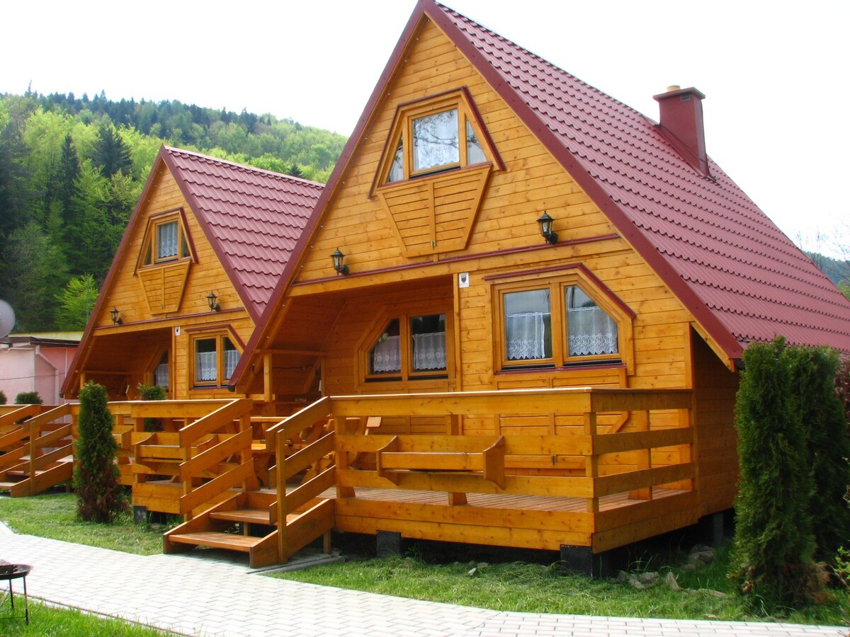 Drewniany domek LUX 1 z kominkiem