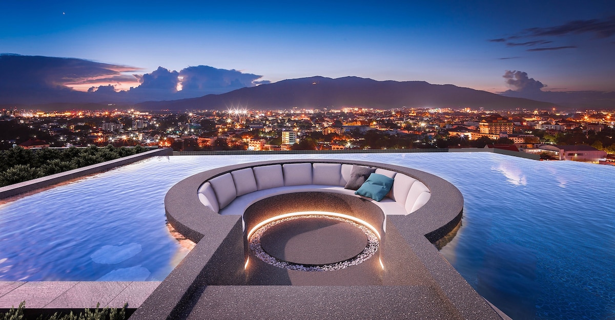 Astra Sky Luxury Apt, 150m rooftop pool, 13F1