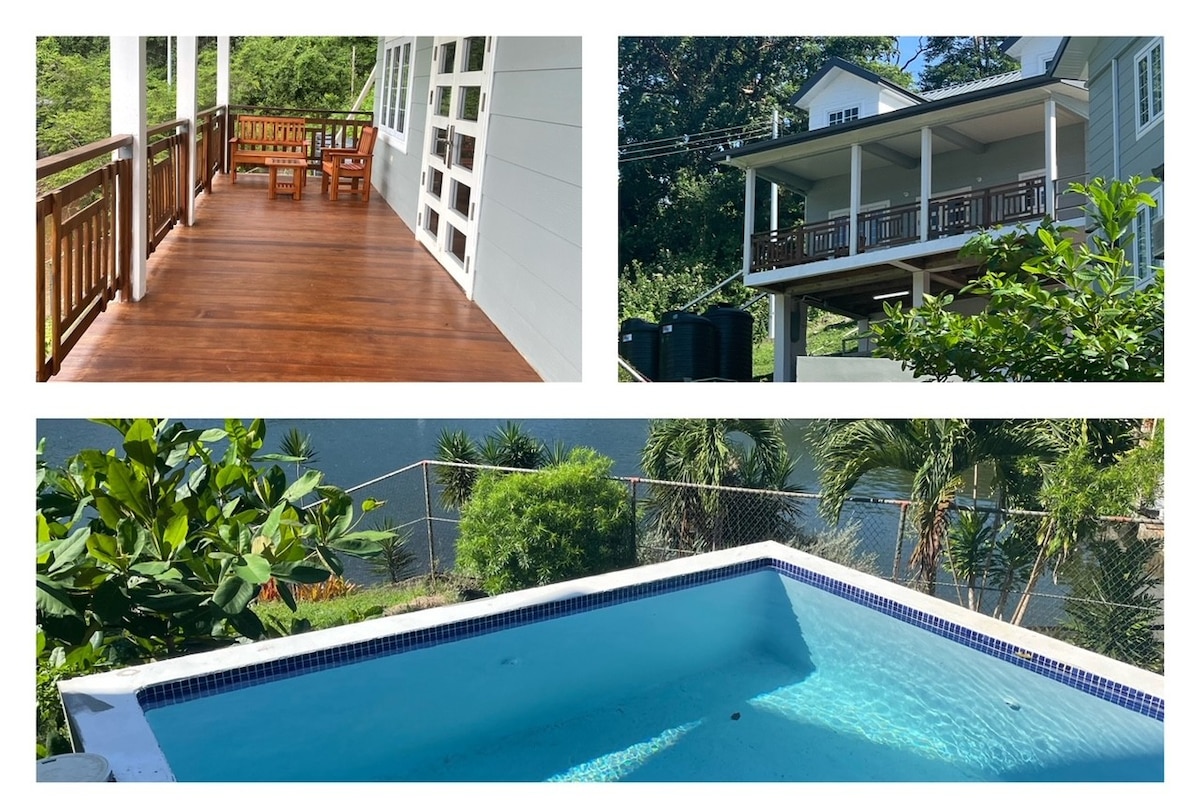 Serene 3-bedroom cottage with pool & ocean view!