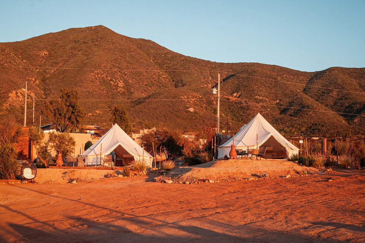 Glamping y baño privado - Valle de Guadalupe