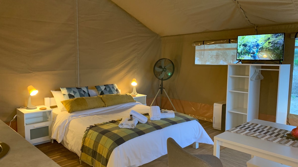 独一无二的非洲野生动物园小屋帐篷，可欣赏海景