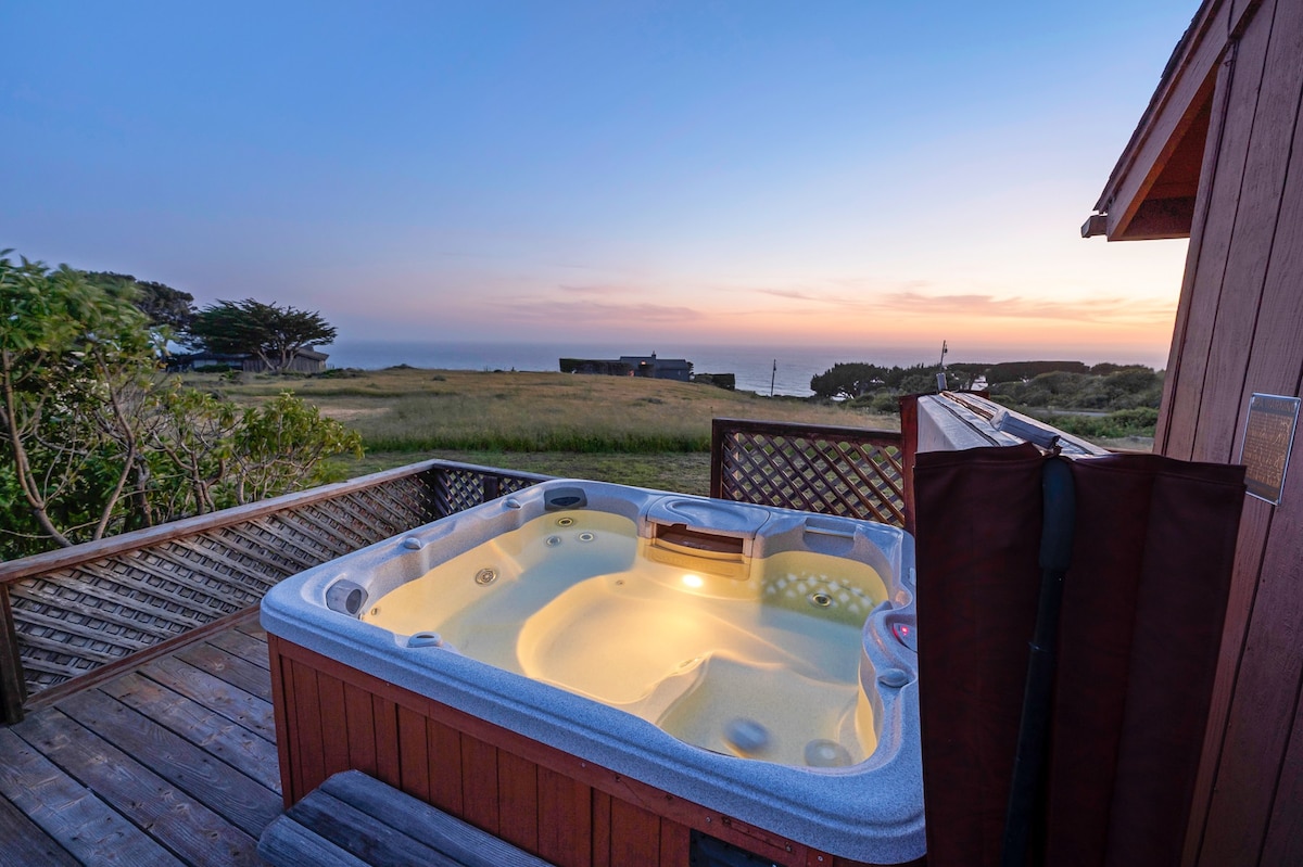 舒适的海景小木屋-海景-热水浴缸