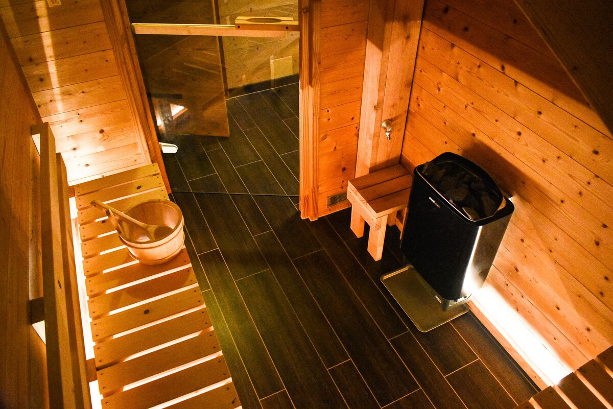 Maison calme avec piscine spa sauna bain nordique