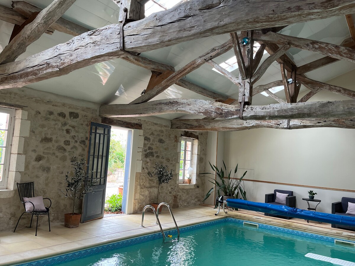 Country French house with an indoor pool