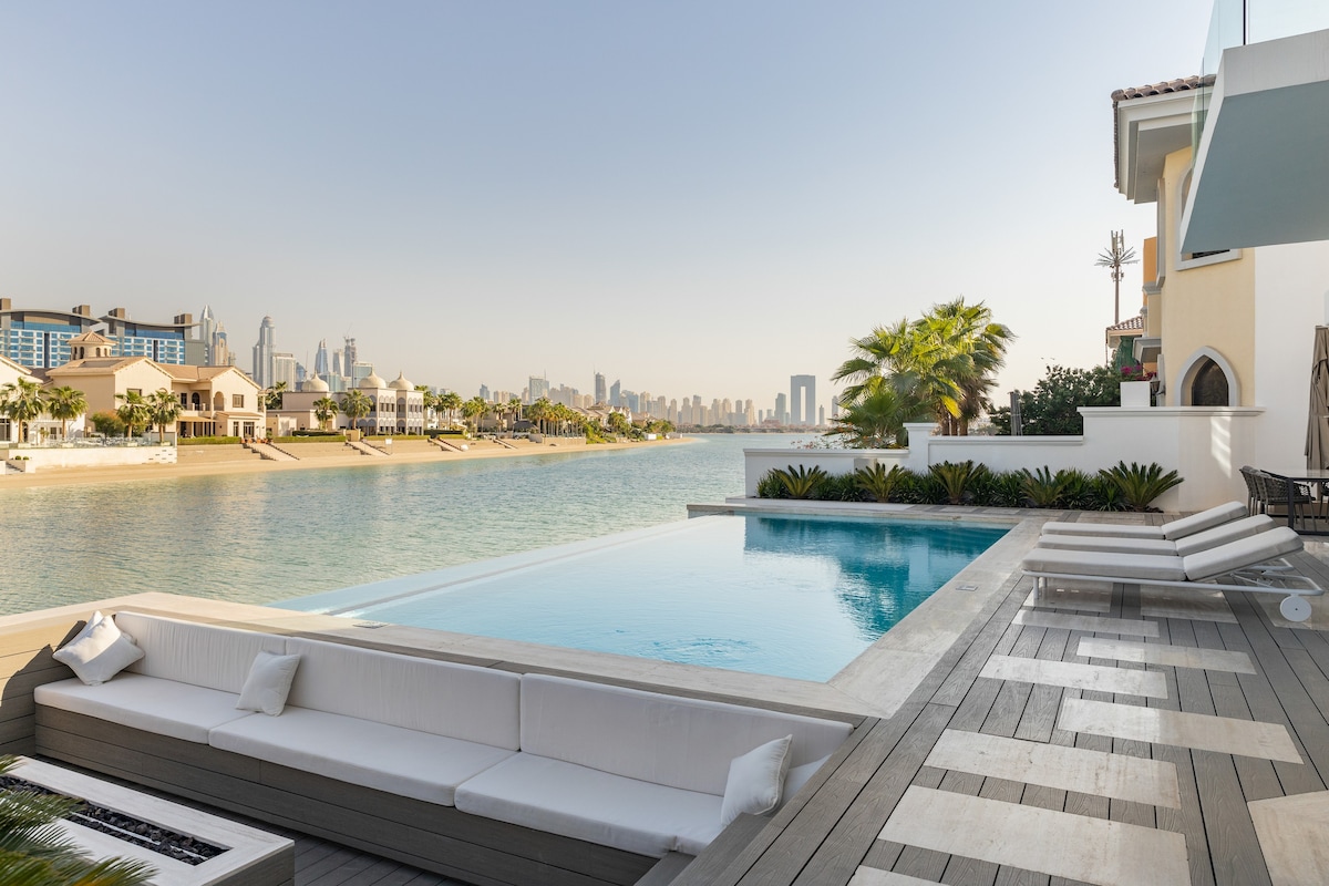 Palm Jumeirah天堂： 5卧别墅|无边泳池