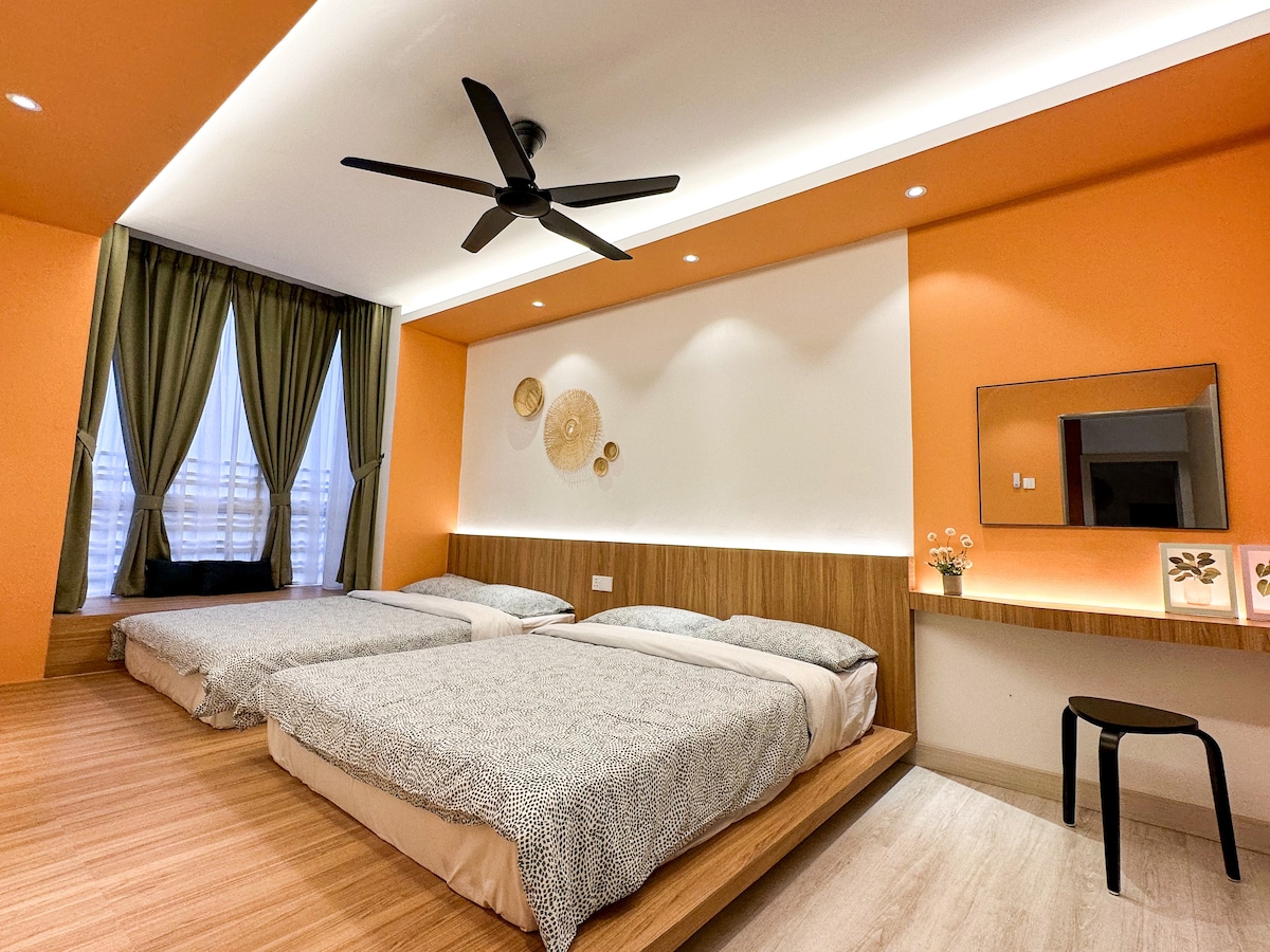 Warmy Orange Netflix 3卧室公寓