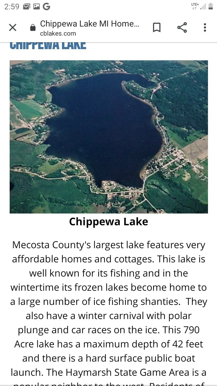 Lakeview and access on Chippewa Lake Michigan