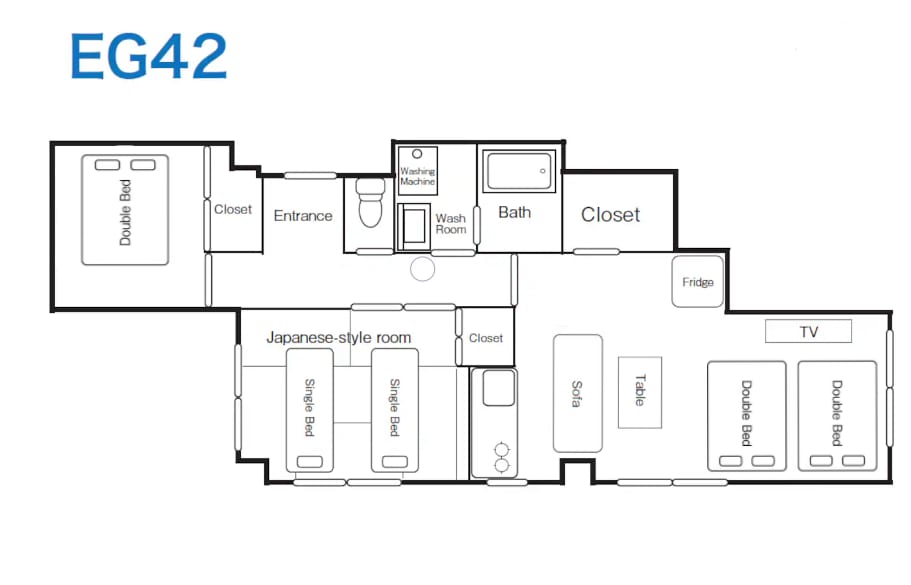 EG42 新装房5張床位 距离黒门市场 徒歩1分钟