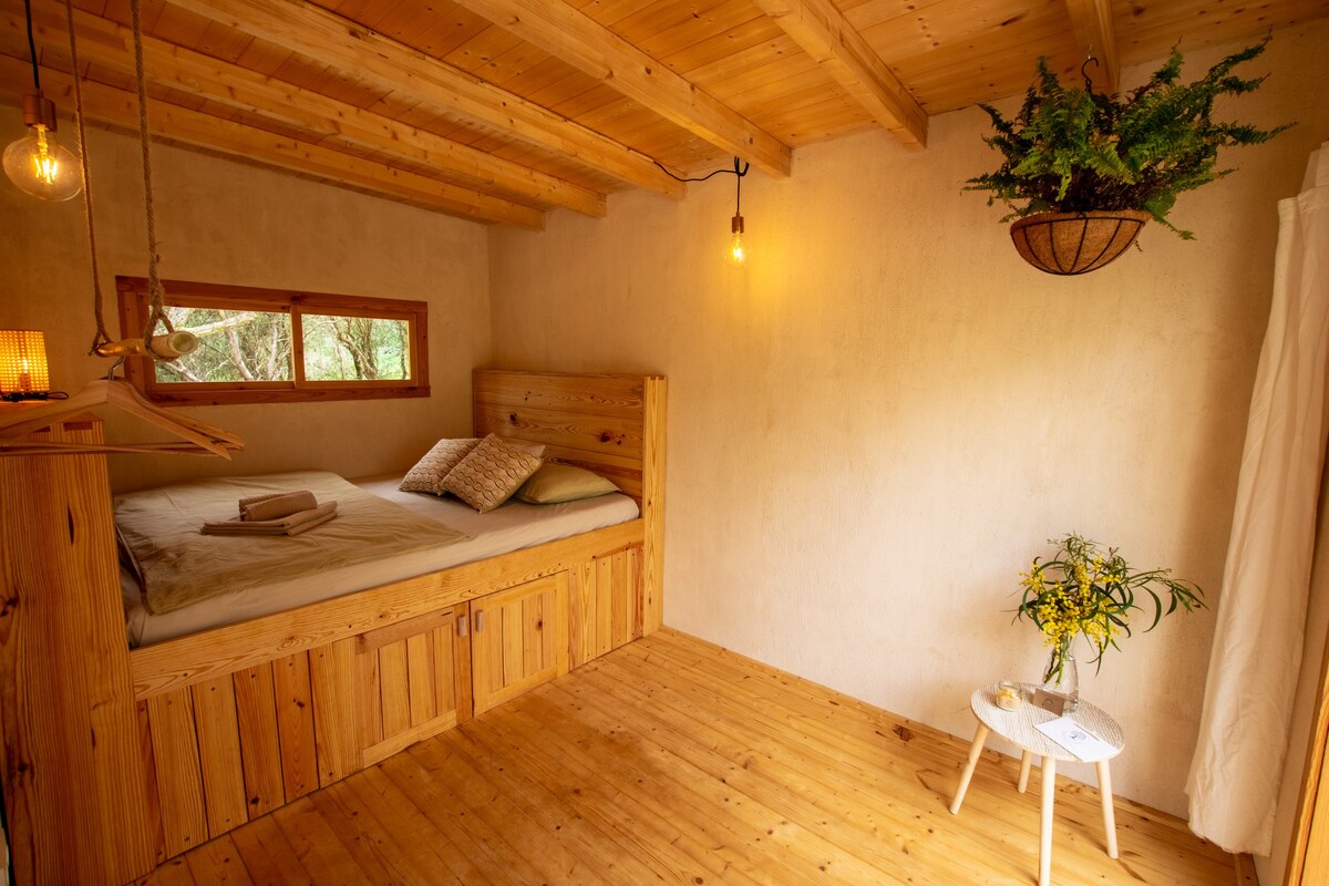 阳光明媚的森林中的微型住宅| Sobreiros小木屋
