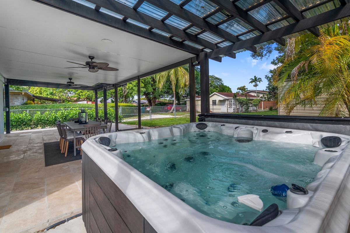 4张床|热水浴缸|后院|私人|迈阿密之家