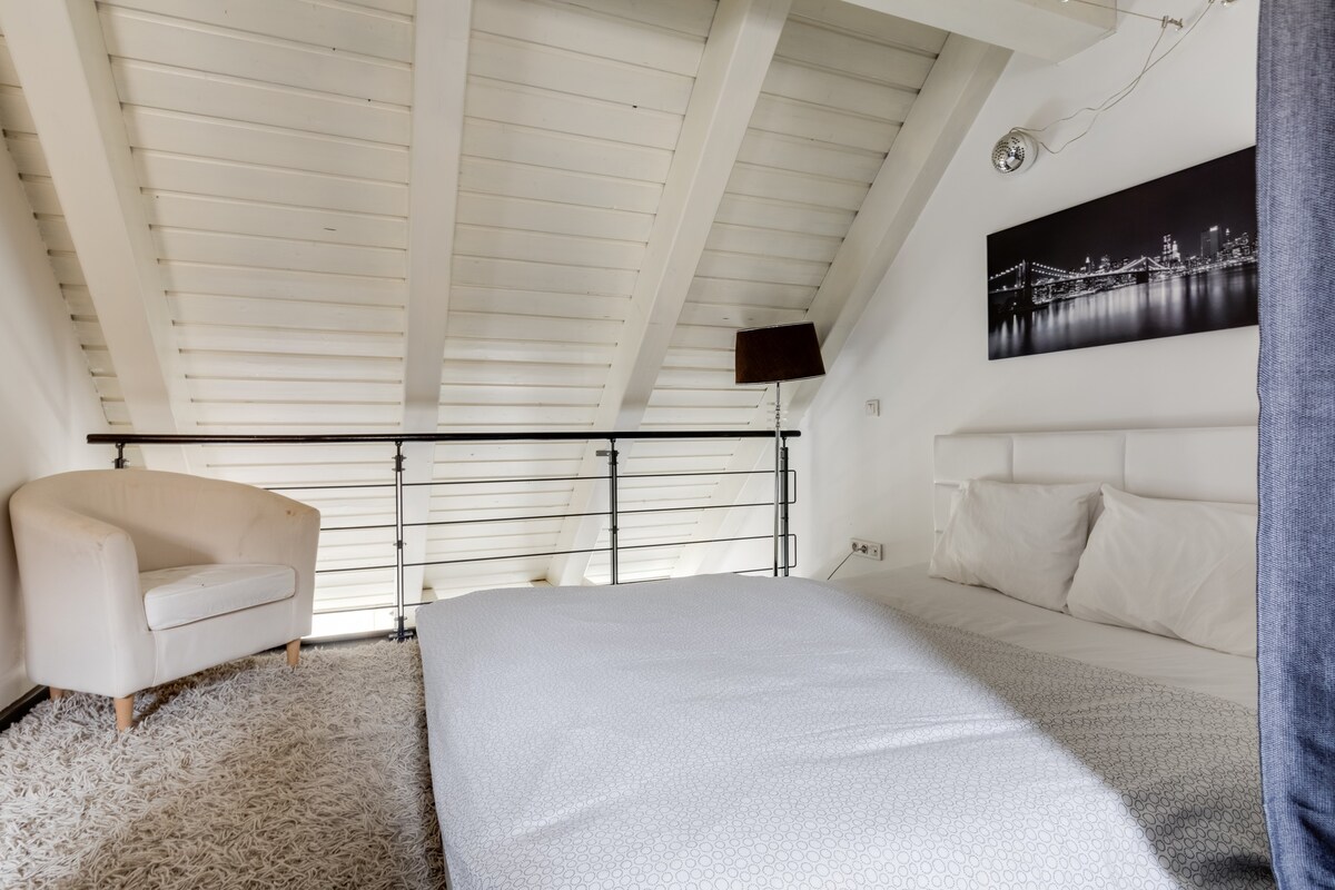 Spacious stylish attic in the heart of the center