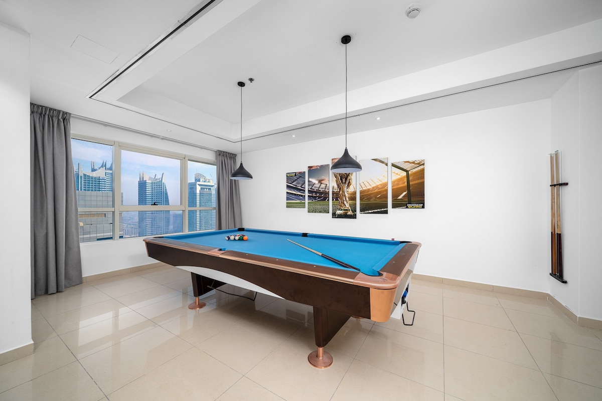 4卧室顶层公寓|迪拜码头的私人泳池