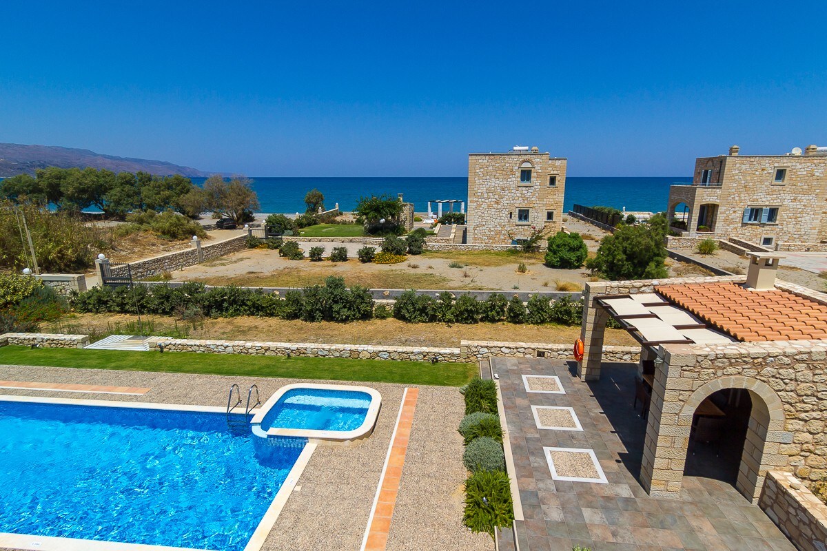 Beachfront Stone Villa with private pool in Chania