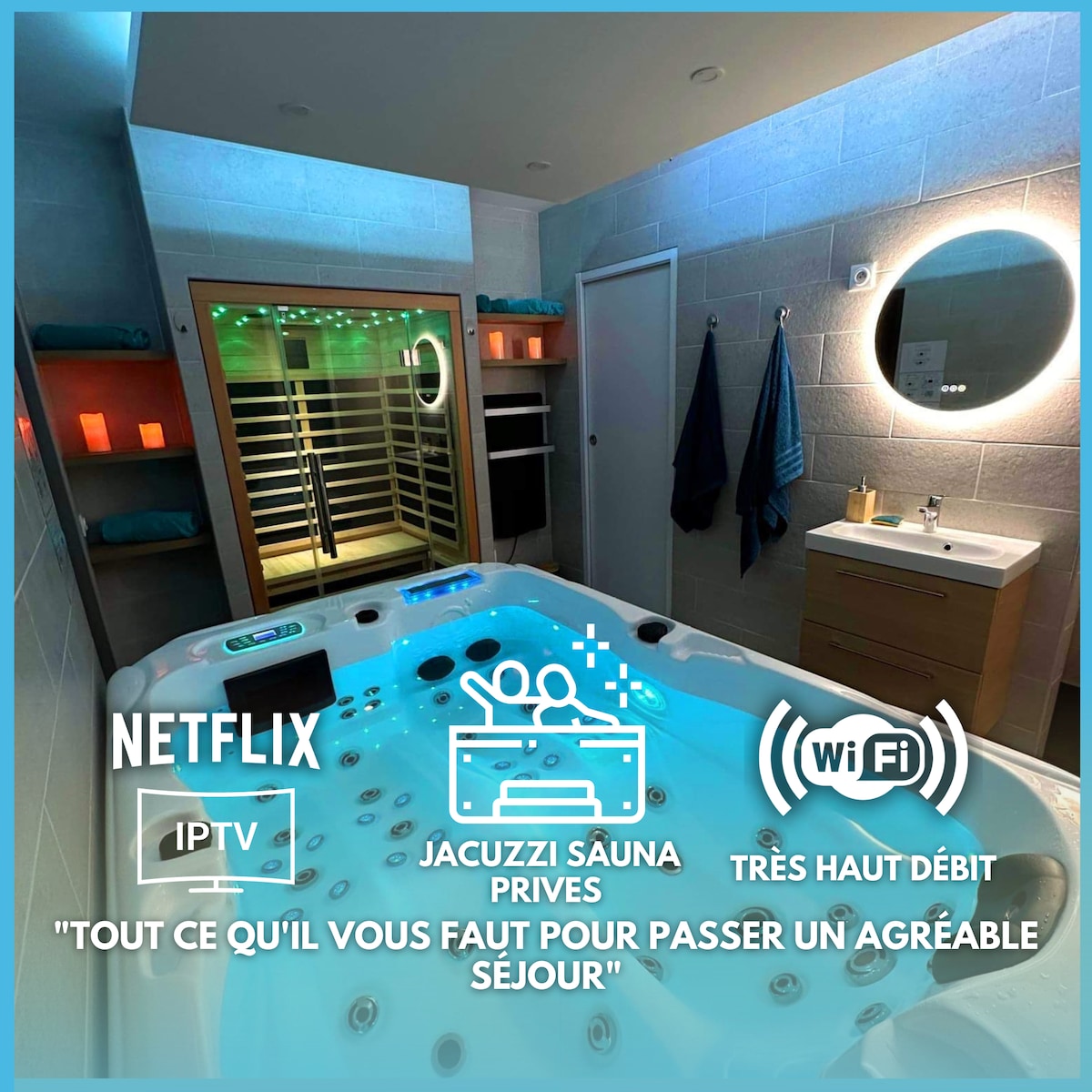 Escapade Relaxante - Jacuzzi - Sauna - Privés