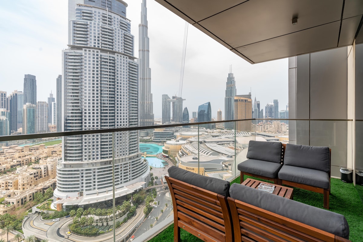 豪华公寓-Burj Khalifa景观-步行即可抵达迪拜购物中心