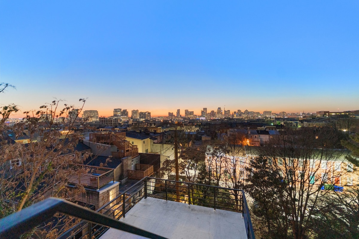 Industrial/Lux Brick Home w/Rooftop Skyline Views