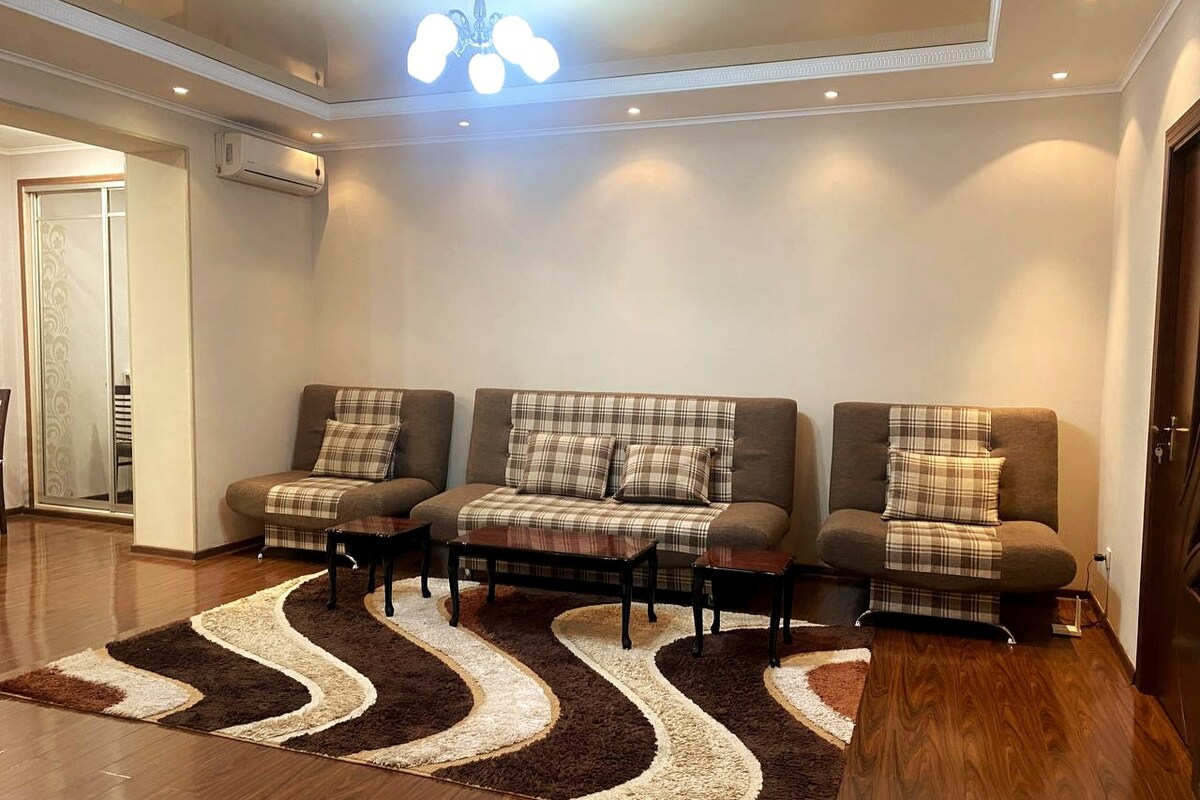 舒适的2室公寓，位于Tashkent的中心