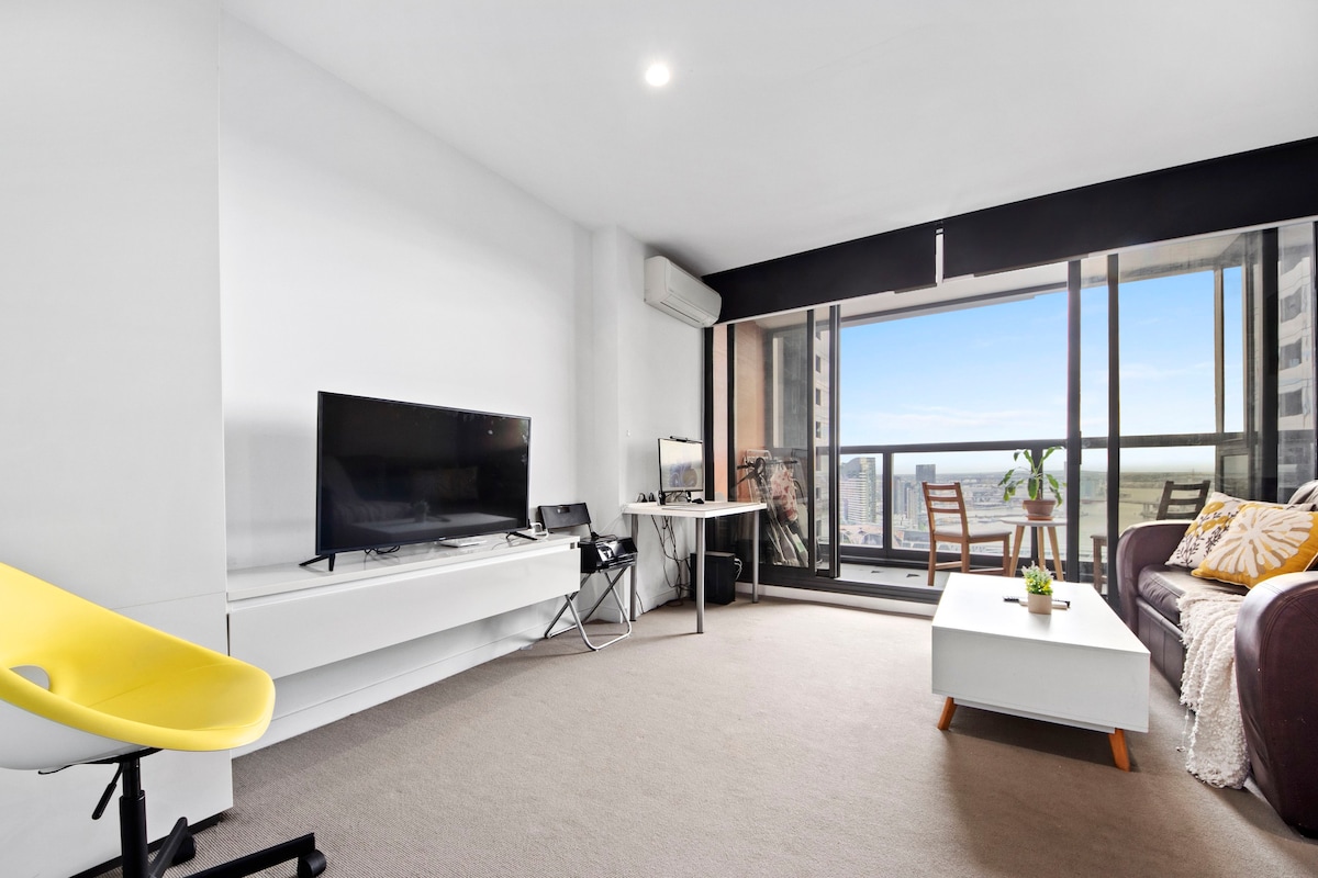 Lv33-Melbourne CBD度假屋-时尚的2卧室公寓
