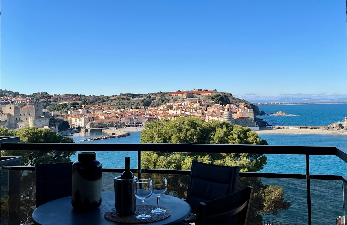 Collioure Bay -车库的壮丽景色