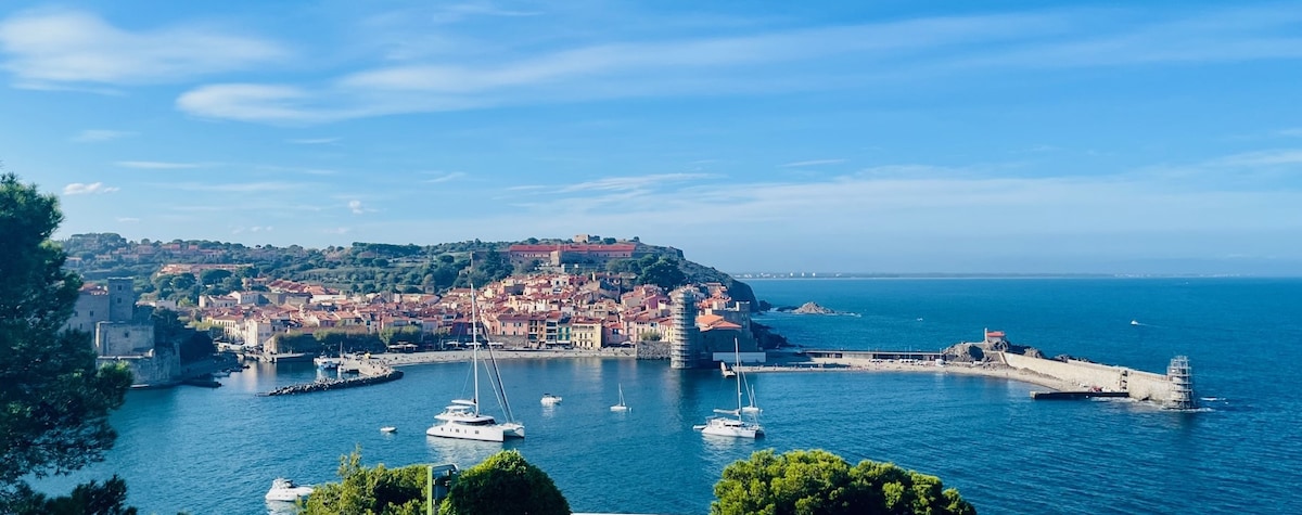 Collioure Bay -车库的壮丽景色