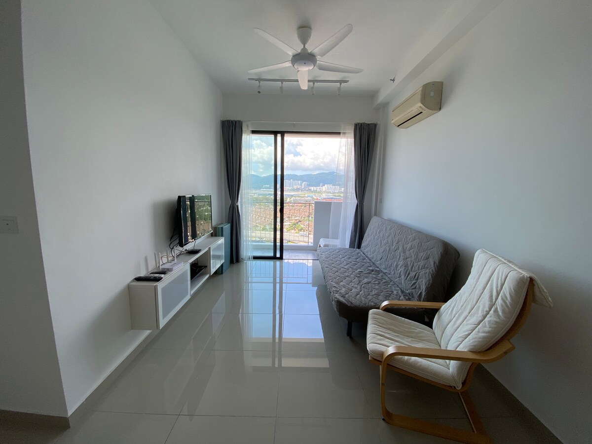 3卧2卡公寓，可欣赏机场景观@ Batu Maung