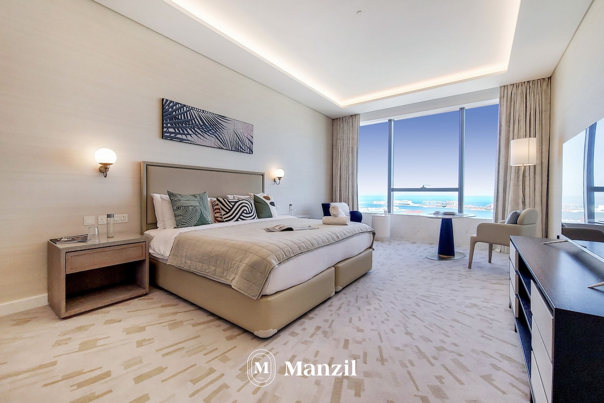 Manzil -单间公寓|棕榈塔|无边泳池景观