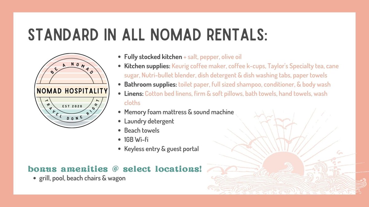 Be A Nomad | Gorgeous 2br 1blk from the beach - B