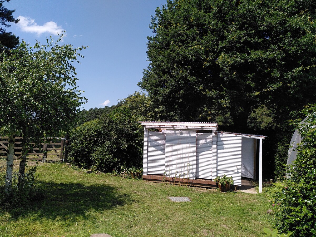Rural cabin at off-grid former railway cottage