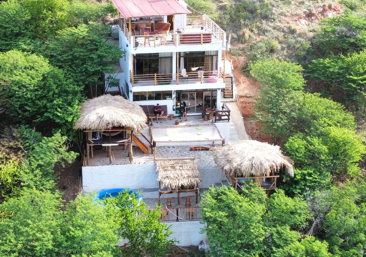 Habitación privada con vista al mar en Taganga