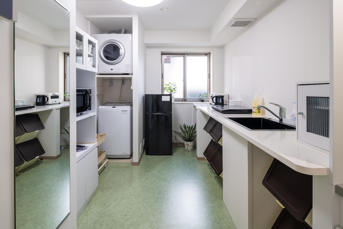 [仅限女性入住|长期住宿单人房]金泽市中心带厨房的公寓