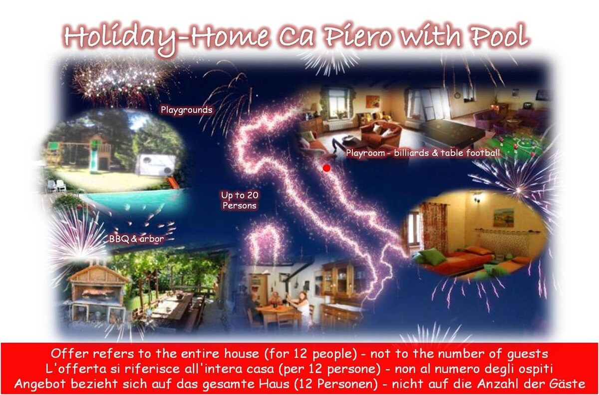 Holiday home Ca Piero w. pool - PRICE f. 12 people