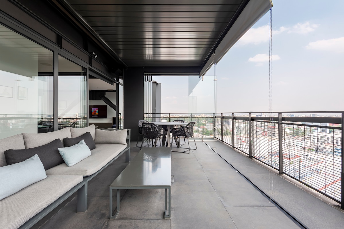 Condesa-Roma Norte Penthouse 3bdr 4.5 bth, AAA apt