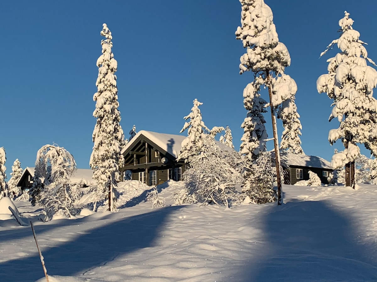 Familiehytte m/utendørs jacuzzi