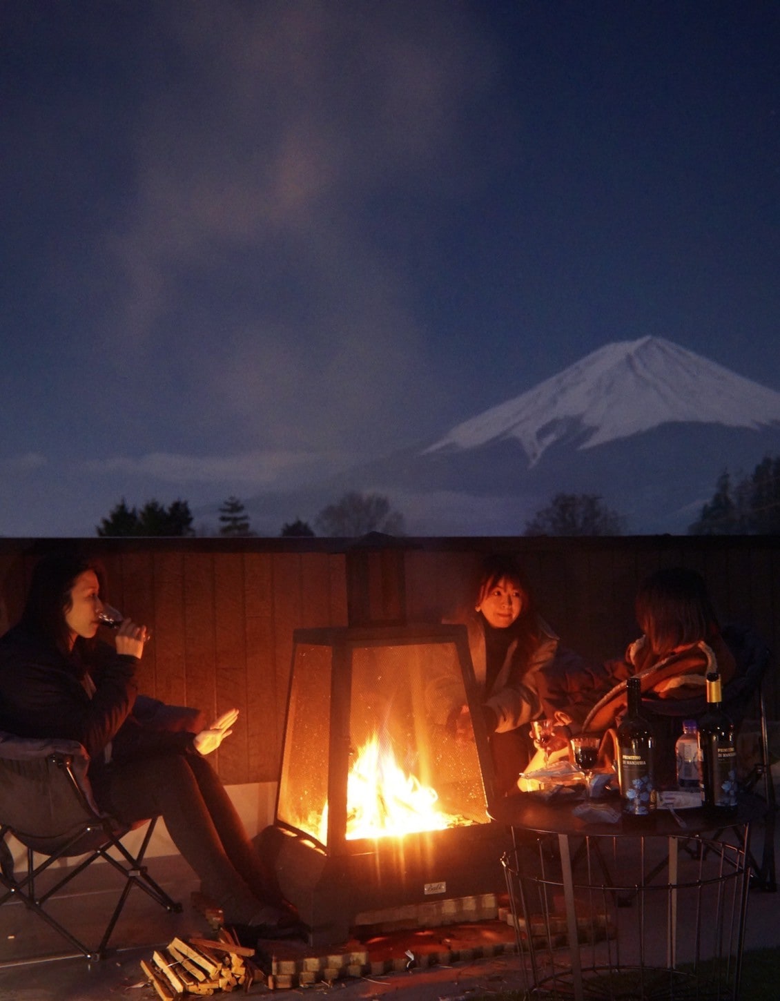 山間堂Panorama全景观富士山 屋顶烧烤和篝火 屋顶享受河口湖冬季烟花会Annovillas