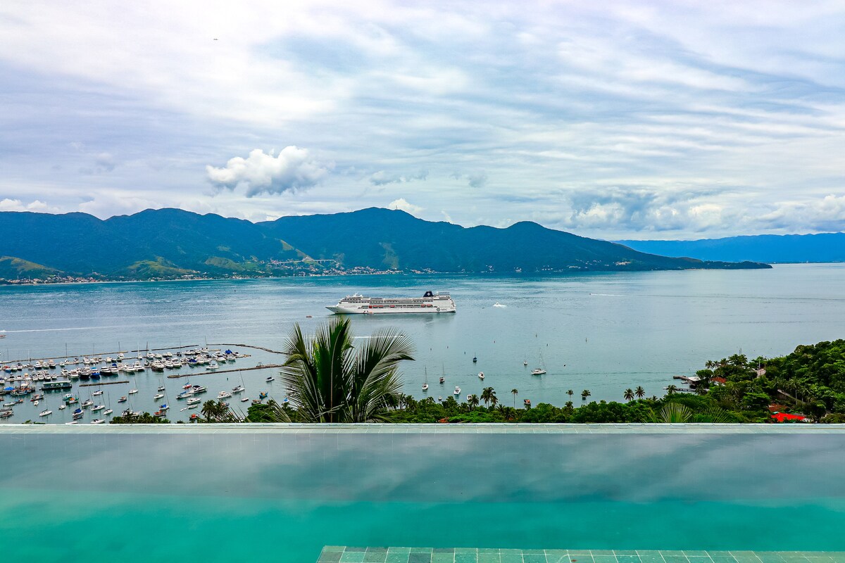 Ilhabela ，海景，无边泳池